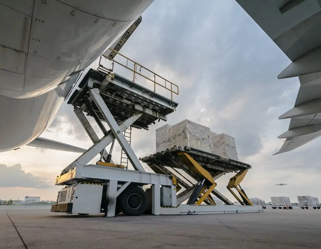 Loading cargo outside cargo plane