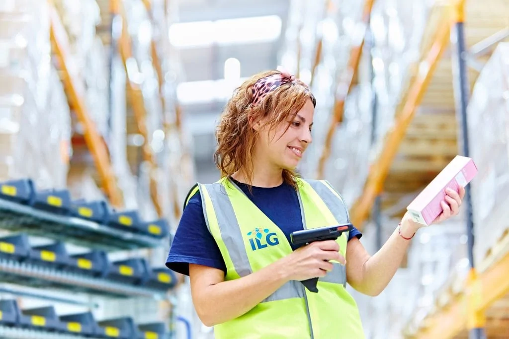 ILG warehouse employee scanning a product